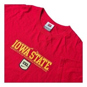 VTG Nike Team Iowa State T-Shirt Men's XXL Red Graphic Tee 2000s Cyclones